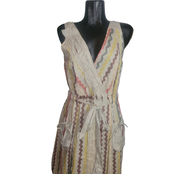 Animale sleeveless faux wrap front asymmetrical hemline dress Sz.4 - Picture 2 of 10